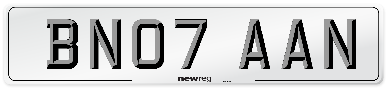 BN07 AAN Number Plate from New Reg